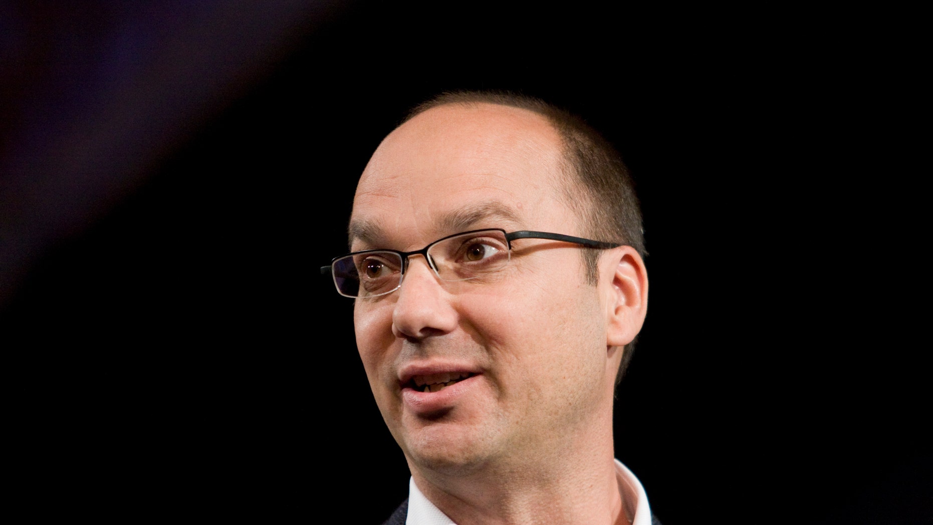 File photo - Android creator Andy Rubin at a press event in 2008.