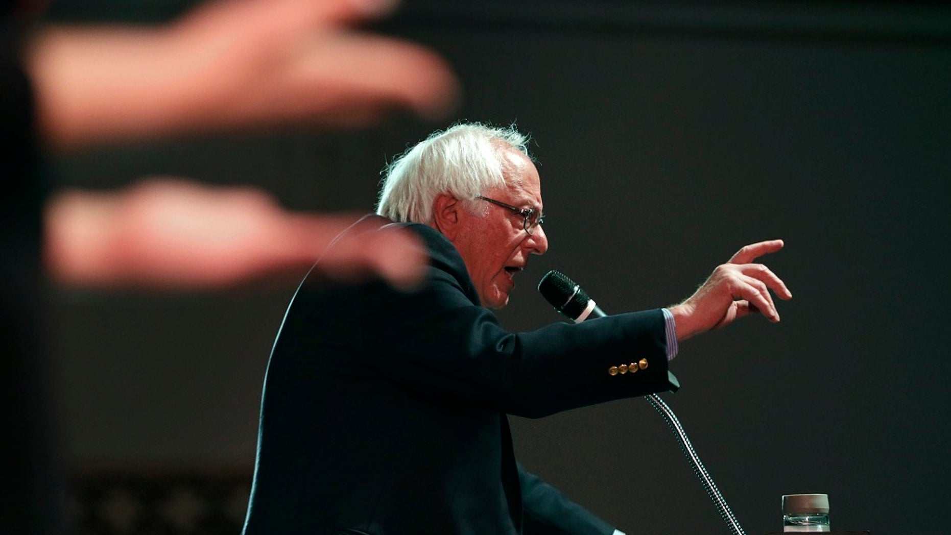 Sen. Bernie Sanders, I-Vt., speaks at a rally in support of a candidate for Senate Jacky Rosen and other Nevada Democrats, Oct. 25, 2018. (Associated Press)