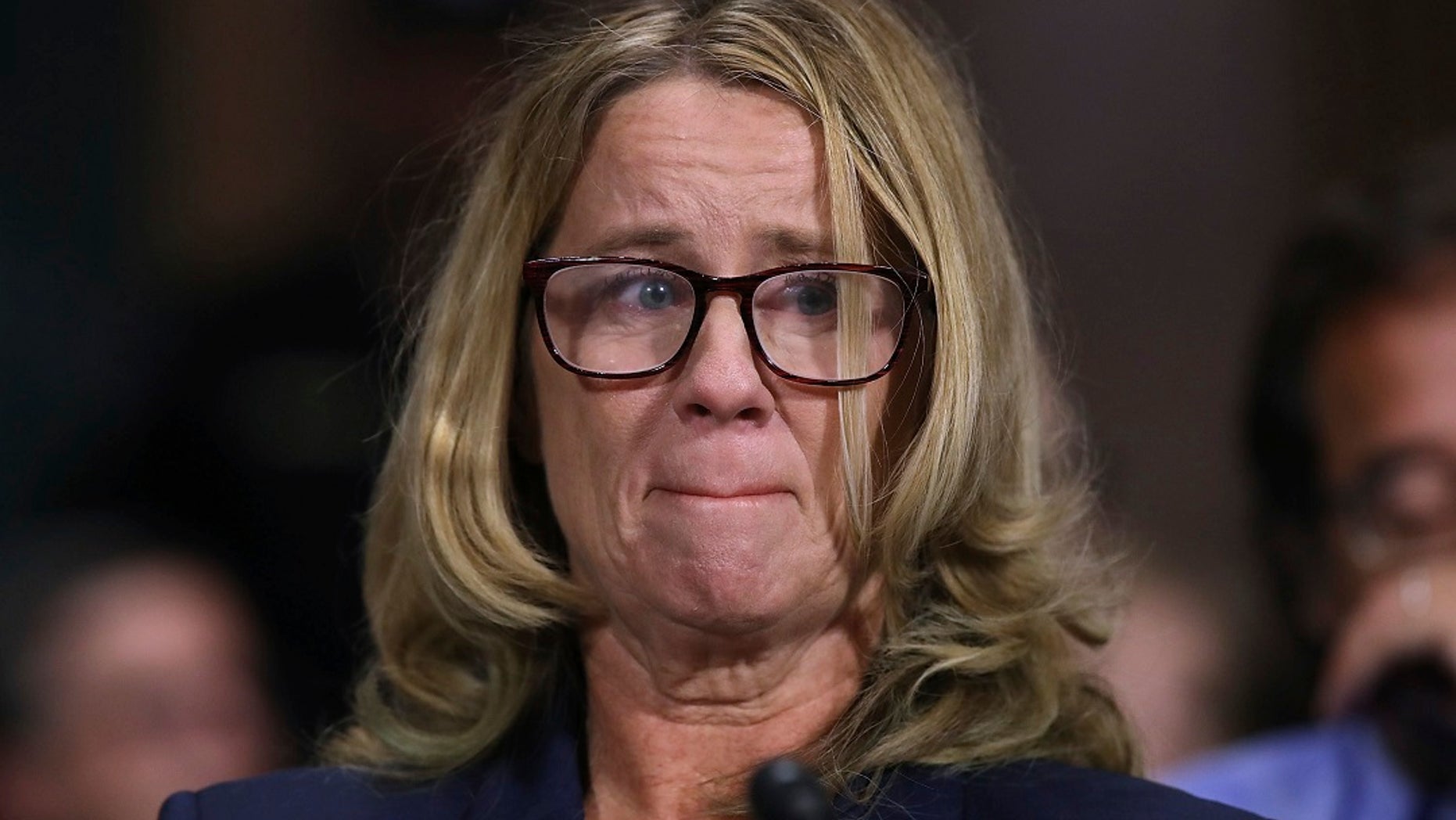 Christine Blasey Ford testifies before the Senate Judiciary Committee, in Washington, Sept. 27, 2018.