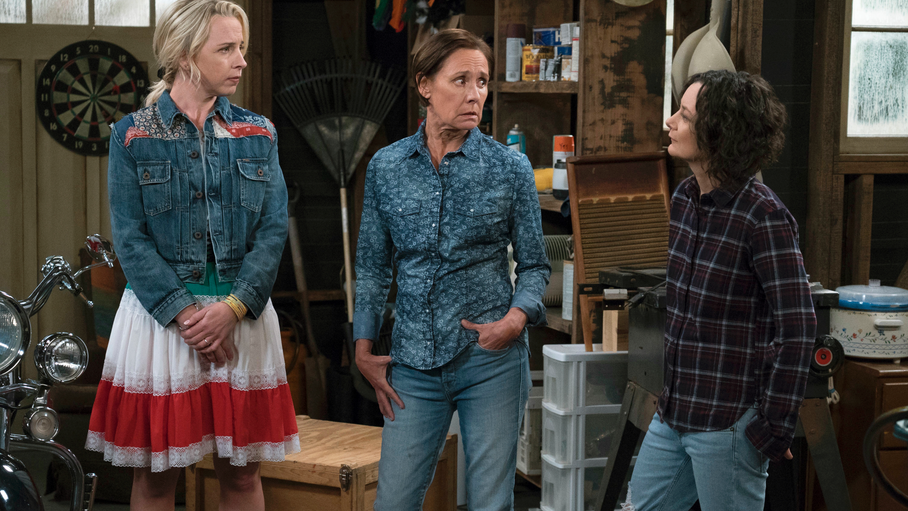 Lecy Goranson, left, told ET she "has a lot of empathy" for Roseanne Barr
