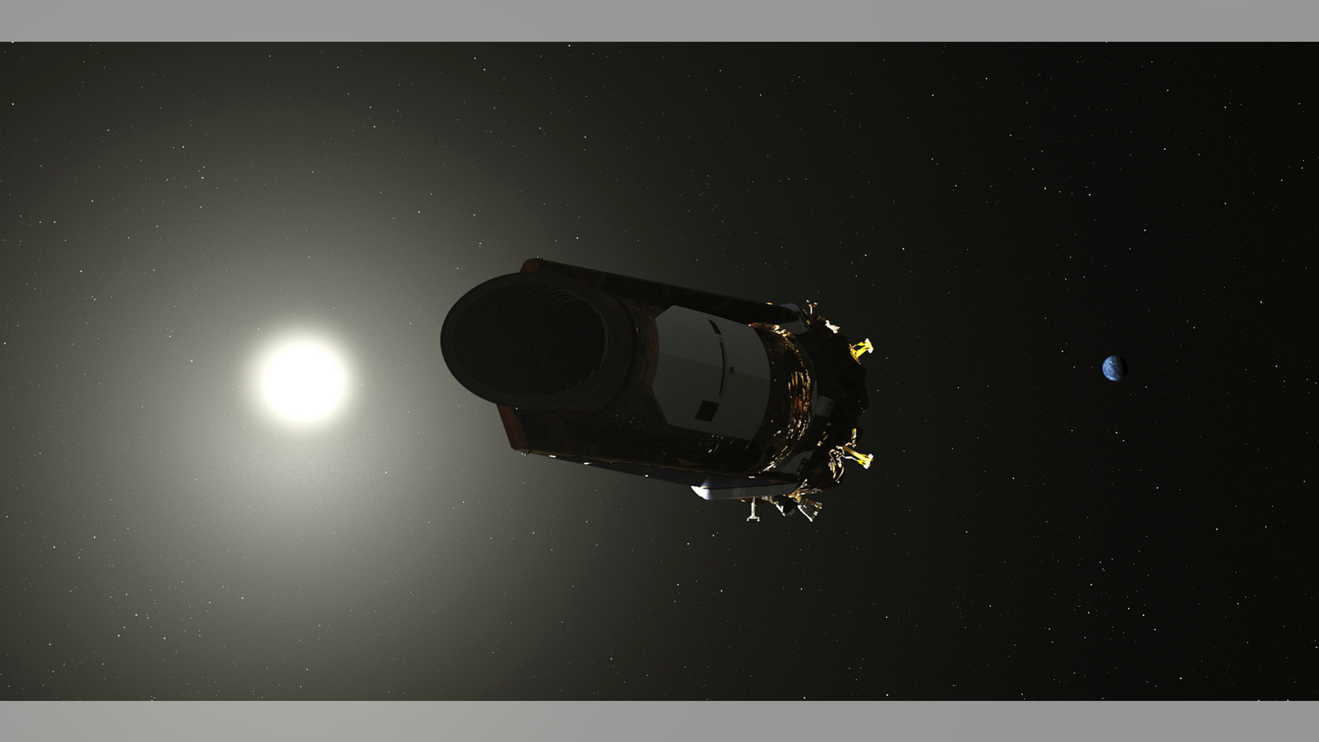 This illustration made available by NASA shows the Kepler Space Telescope. As of October 2018, the planet-hunting spacecraft has been in space for nearly a decade. (NASA via AP)