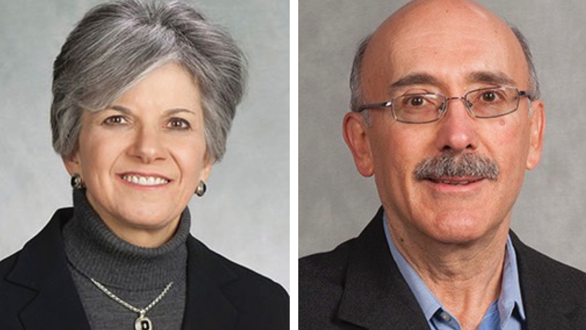 These undated photos released by the Peoria County Sheriff's Office show Susan Brill de Ramirez, left, and Antonio Ramirez Barron. A central Illinois sheriff says a search is underway for Brill de Ramirez, a Bradley University professor, and her husband who are missing after a possible violent struggle in their home. (Peoria County Sheriff's Office via AP)