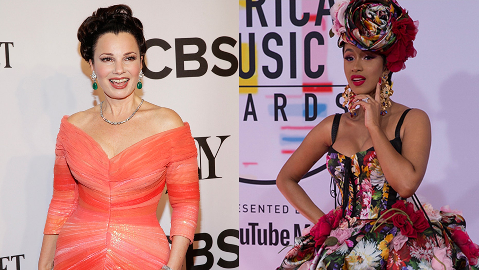 "The Nanny" star Fran Drescher (left) and rapper Cardi B (right).