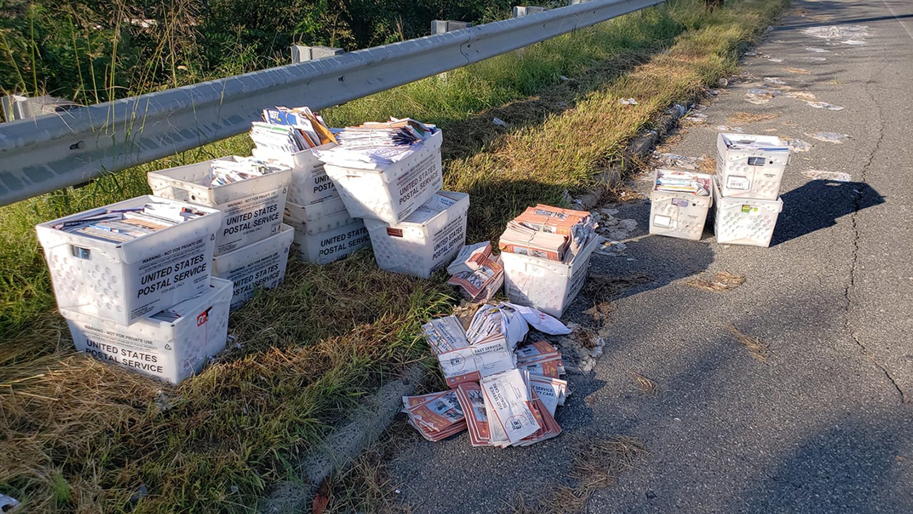A photo of mail dumped on the side of a road in South New Jersey went viral.