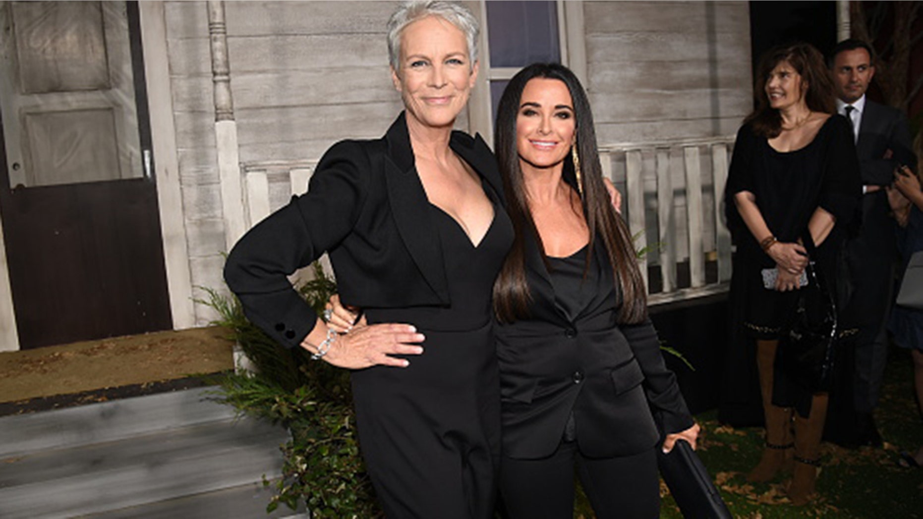 Jamie Lee Curtis (L) and Kyle Richards attend the Universal Pictures' "Halloween" premiere at TCL Chinese Theatre on October 17, 2018 in Hollywood, California. (Photo by Kevin Winter/Getty Images)