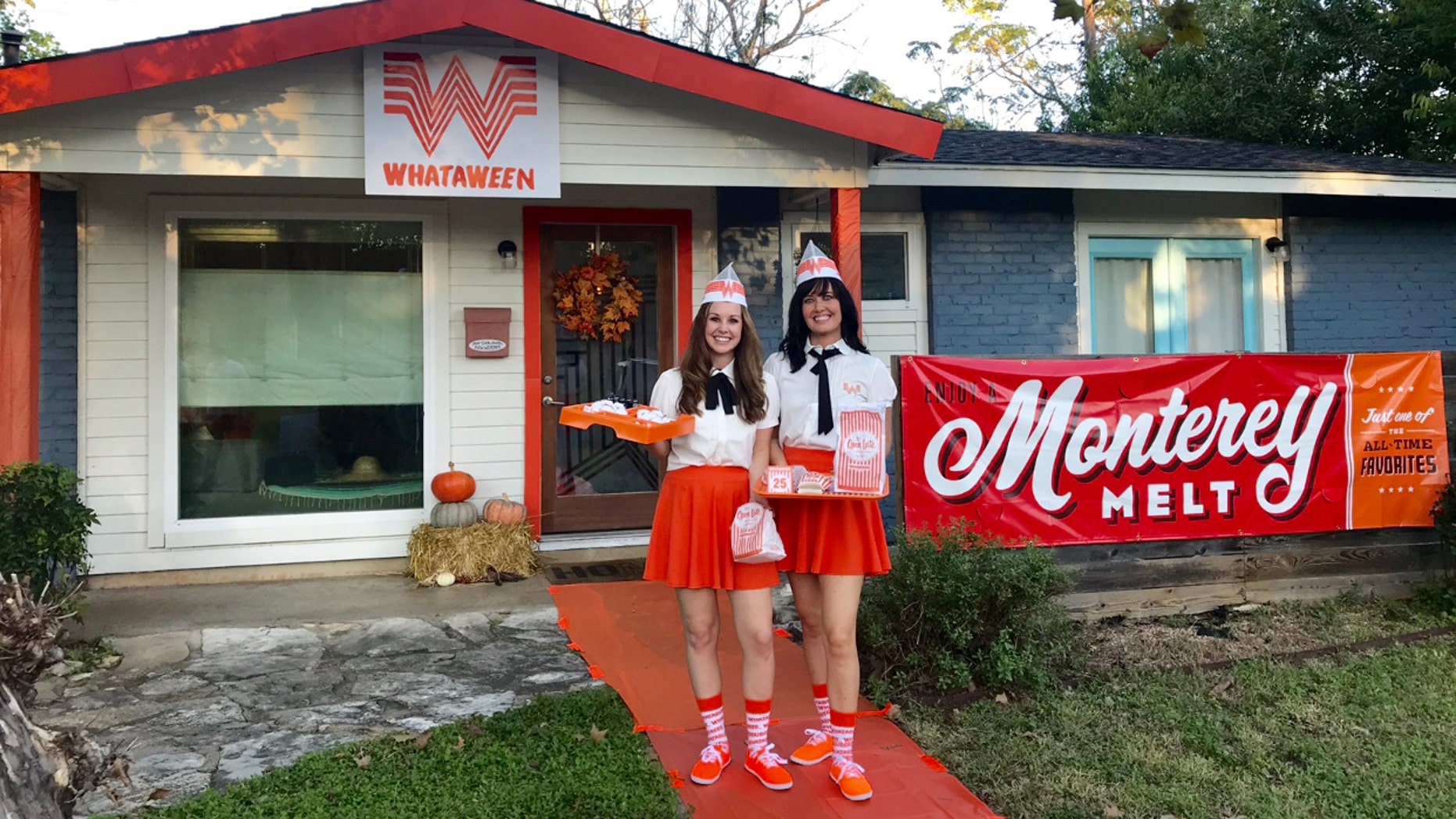 A Whataburger-loving couple in Texas went all out for Halloween and decorated their entire house after the fast food chain.