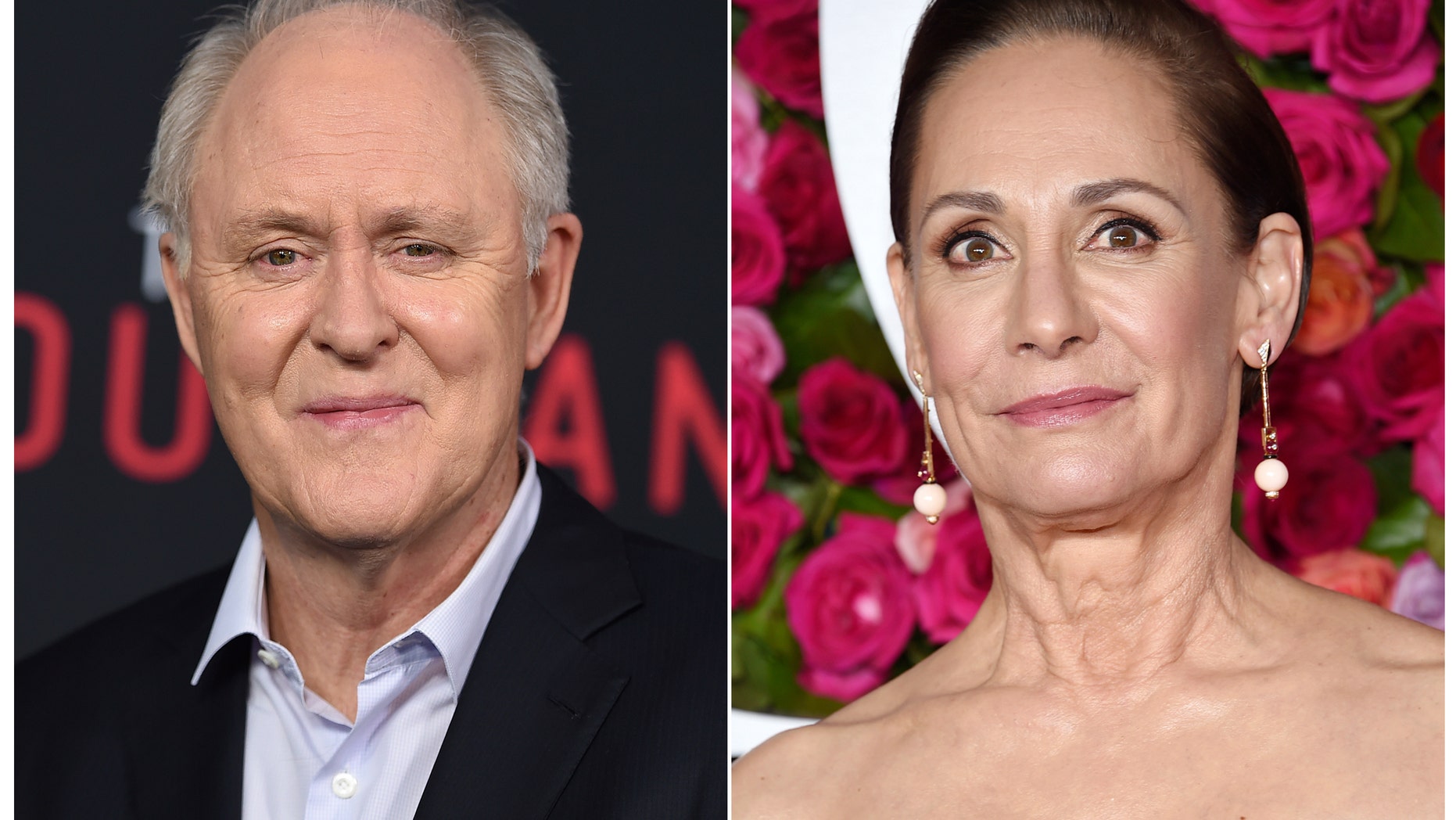 John Lithgow, left, and Laurie Metcalf will play the roles of former President Bill Clinton and Hillary Clinton in a new Broadway play.