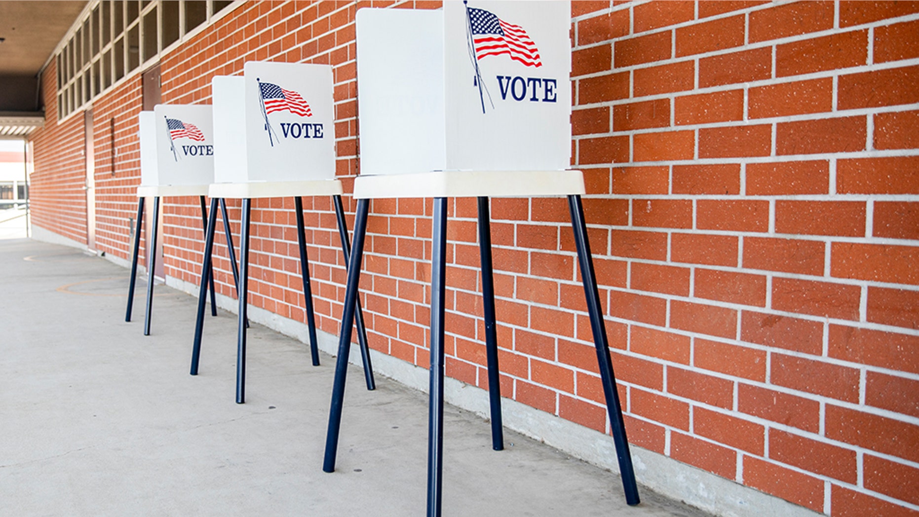 A polling location station is ready for the election day.