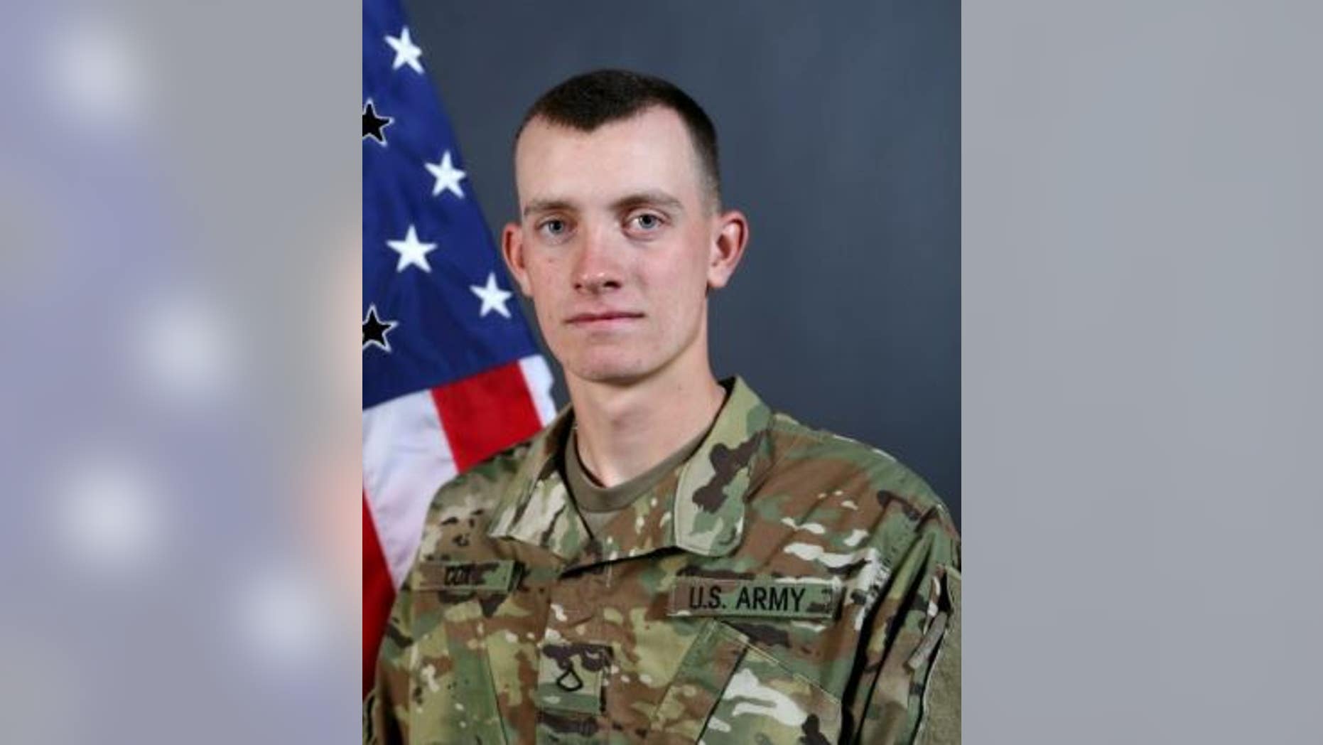 Pfc. Matthew Cox, 19, died Tuesday when strong currents overpowered him while he was swimming at a beach, officials said.