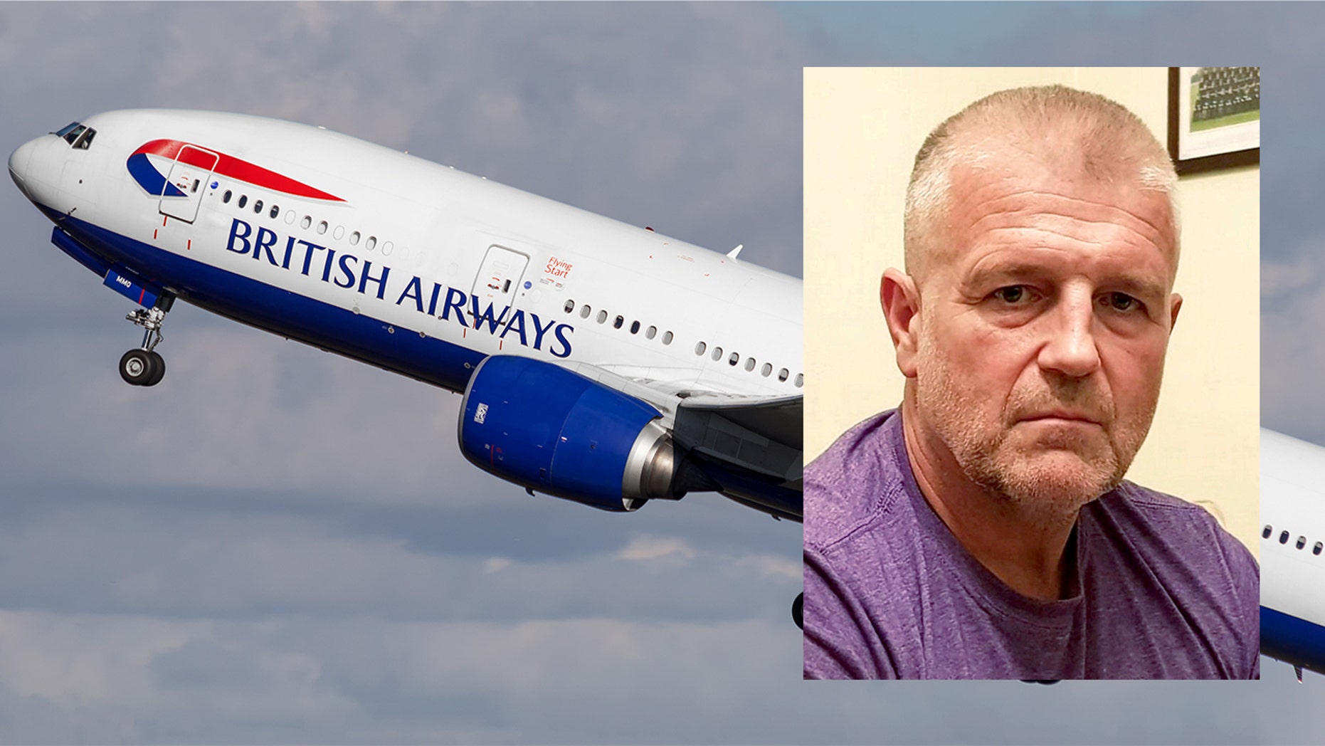 Andy Vicary, from Gloucester, England, was forced to move seats away from his wife for the long-haul flight.