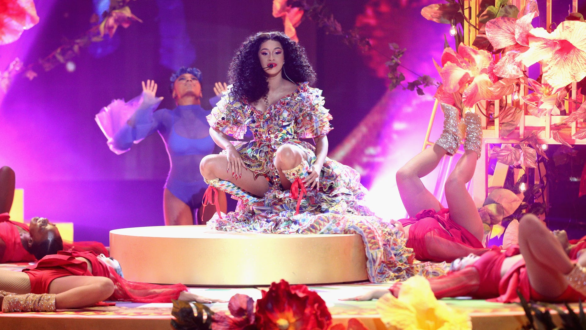 Cardi B performs onstage during the 2018 American Music Awards at Microsoft Theater