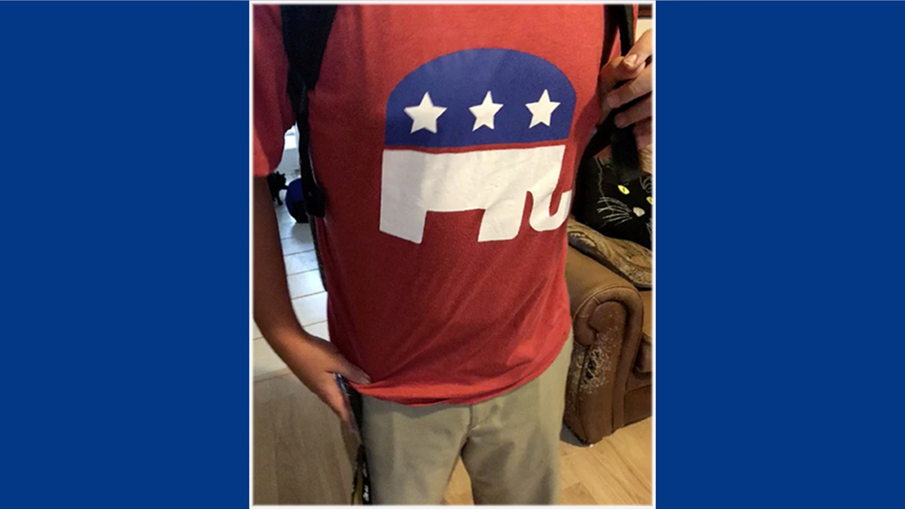 A middle schooler reportedly was asked to turn his shirt inside out while at school.