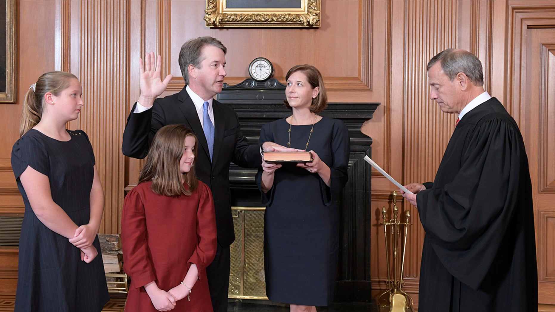 Judge Brett Kavanaugh was sworn in as the 114th Associate Supreme Court Justice on SaturdayÂ  (Fred Schilling/Supreme Court)