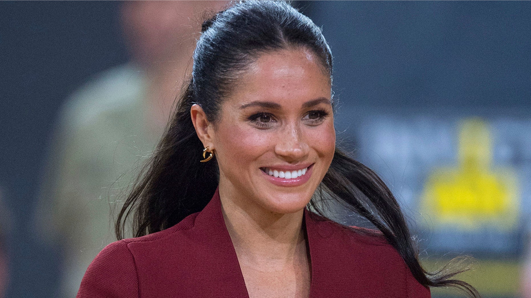 Britain's Meghan, Duchess of Sussex, after watching the wheelchair basketball final at the Invictus Games in Sydney, Australia, Saturday, Oct. 27, 2018. (Associated Press)