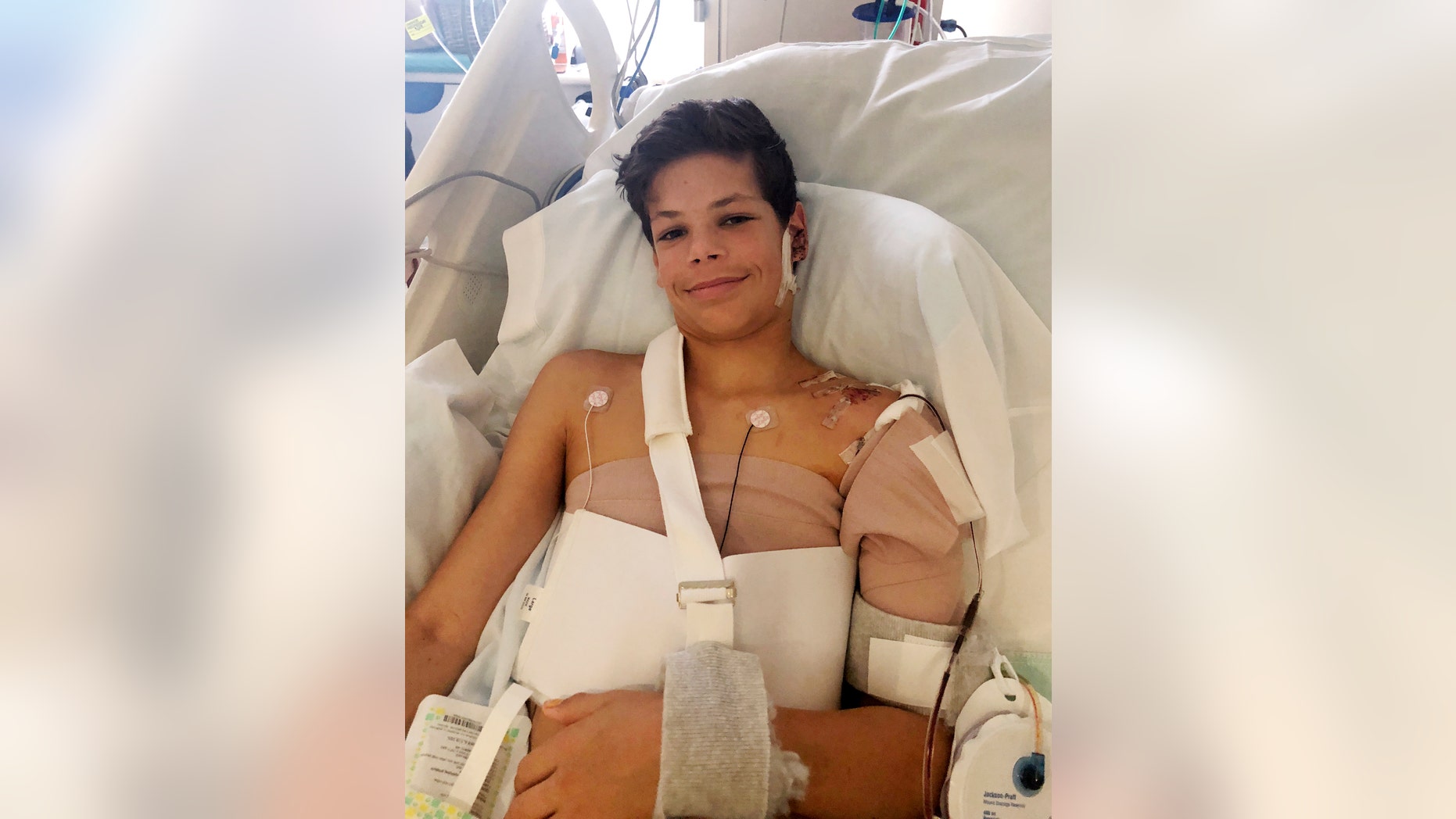 Keane Webre-Hayes was expected to recover after a shark attacked him while he dived for lobsters in Southern California, hospital officials said Sunday.