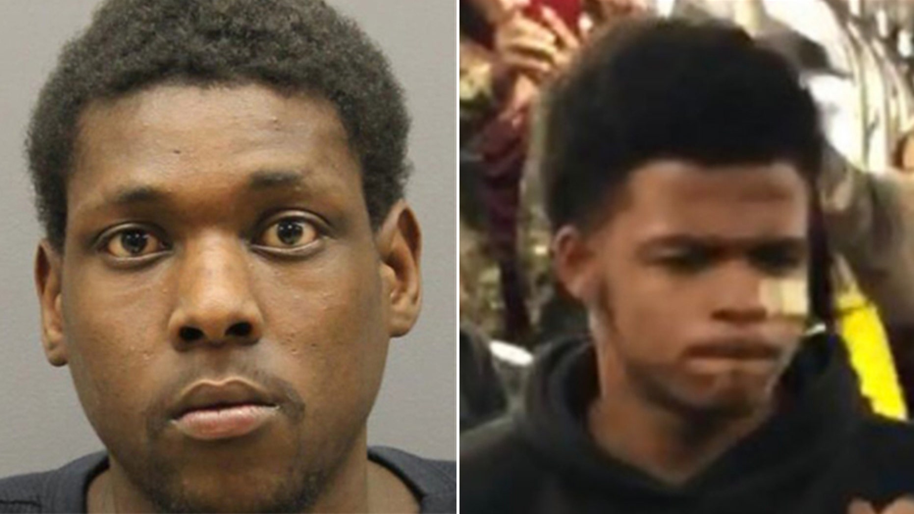 Darion Rivers, left, and a juvenile have been arrested following an alleged attack on a blind man onboard a train in Washington, D.C., Monday.