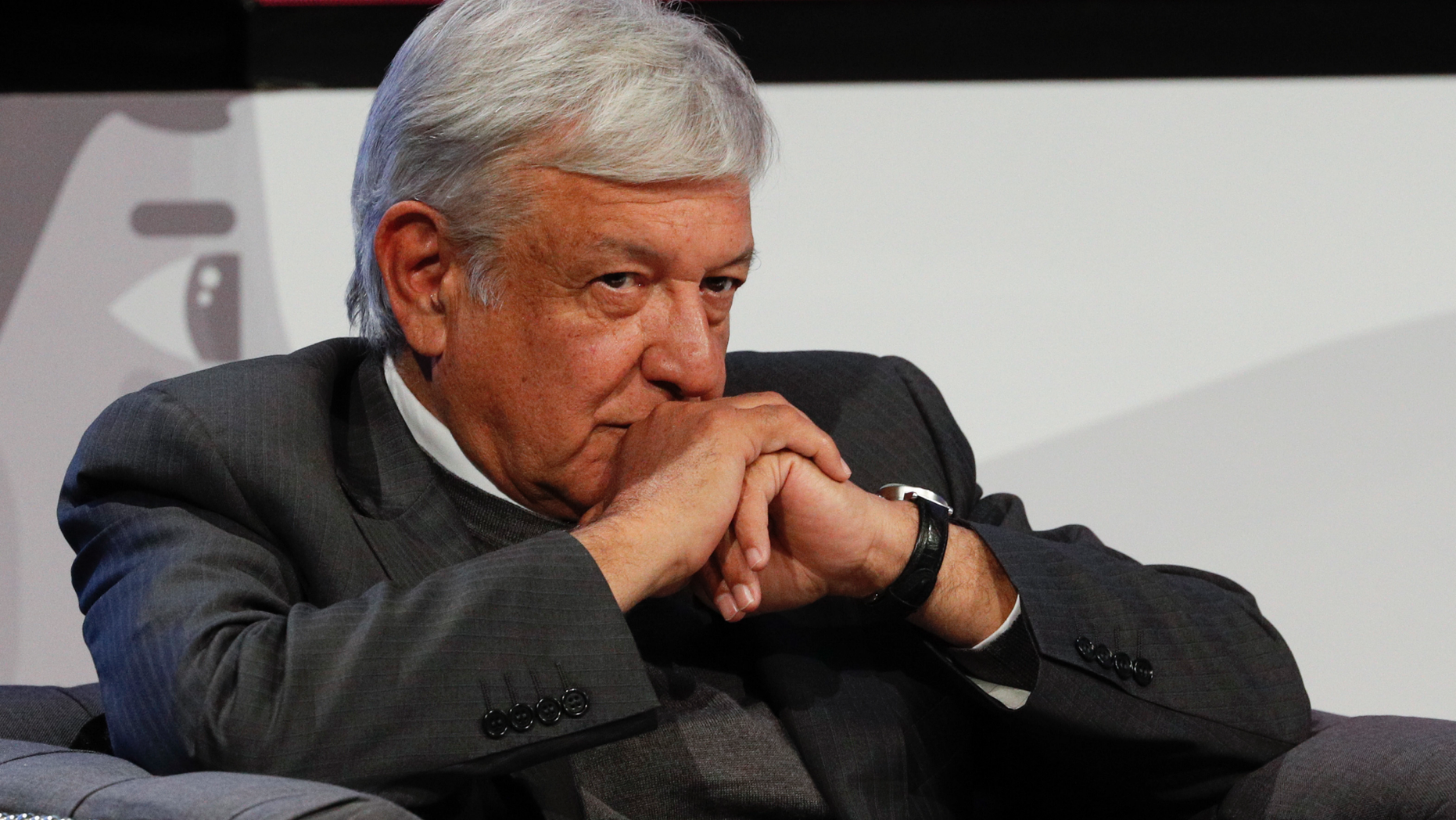 Mexico's President-elect, Andres Manuel Lopez Obrador, listens at a meeting with Ricardo Salinas and other company executives in Mexico City on Thursday, November 22, 2018. The President Elect and Salinas have signed an agreement providing for internships within the Salinas group for 12,000 young people. people and create programs to help tens of thousands of additional young people. (AP Photo / Rebecca Blackwell)