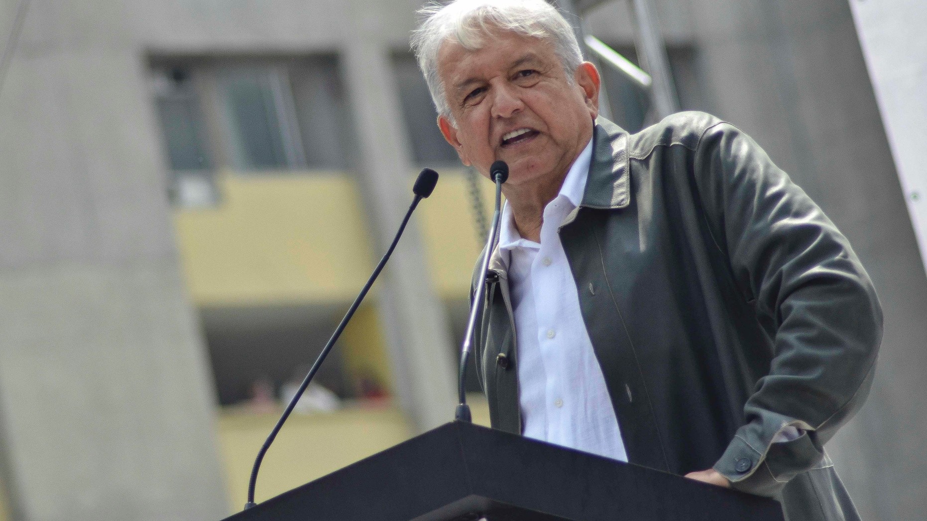 FILE - In this Sept. 29, 2018 file photo, Mexico's President-elect Andres Manuel Lopez Obrador speaks at a rally commemorating the 50th anniversary of a bloody reprisal against students, at the Tlatelolco Plaza in Mexico City. Mexican stocks appeared headed for a second day of losses on Friday, Nov. 9, 2018, after Lopez Obrador floated a proposal to prohibit some commissions charged by private banks. (AP Photo/Christian Palma, File)