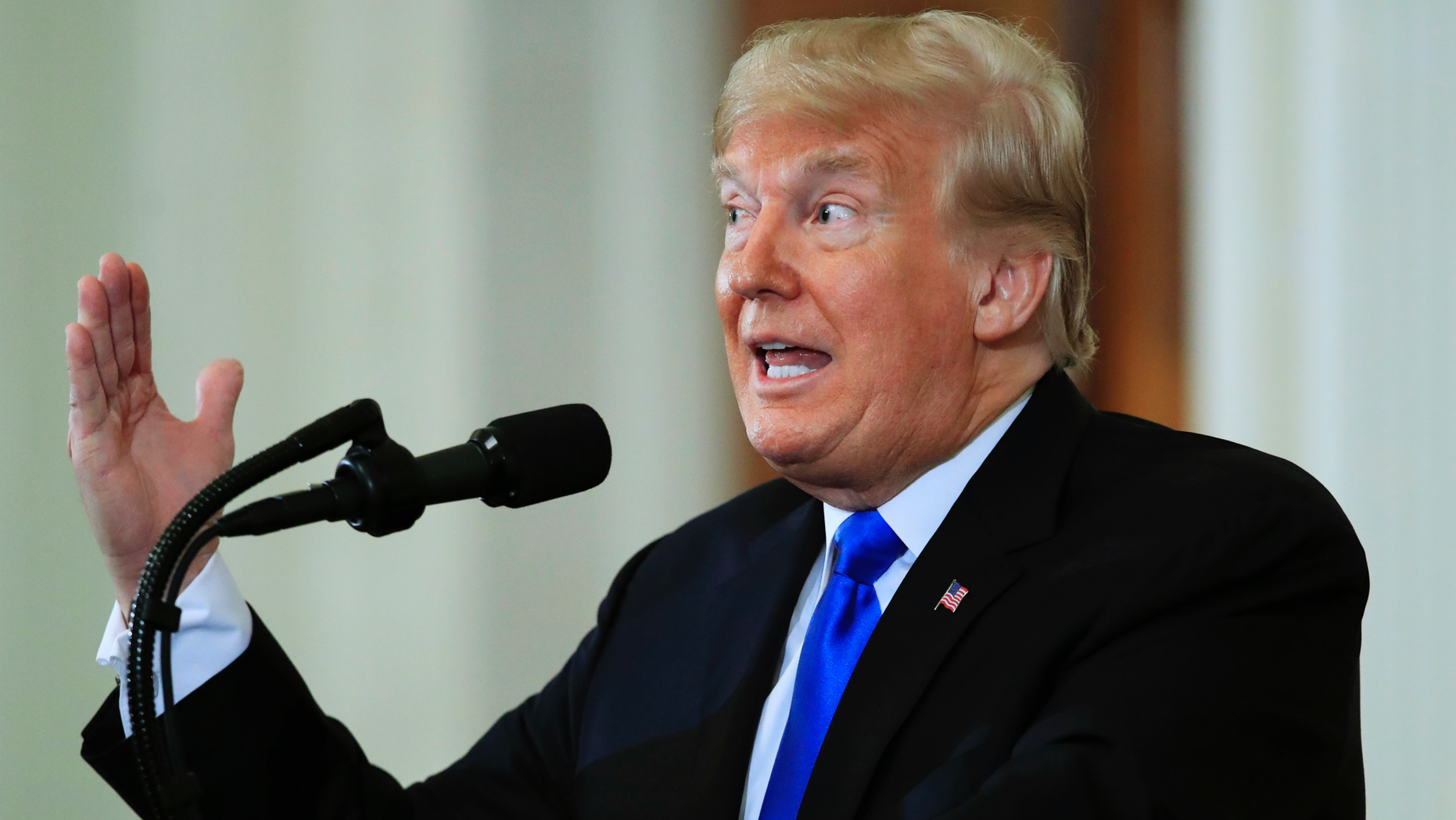 President Donald Trump speaks during a news conference in the East Room at the White House in Washington, Wednesday, Nov. 7, 2018. (AP Photo/Manuel Balce Ceneta)