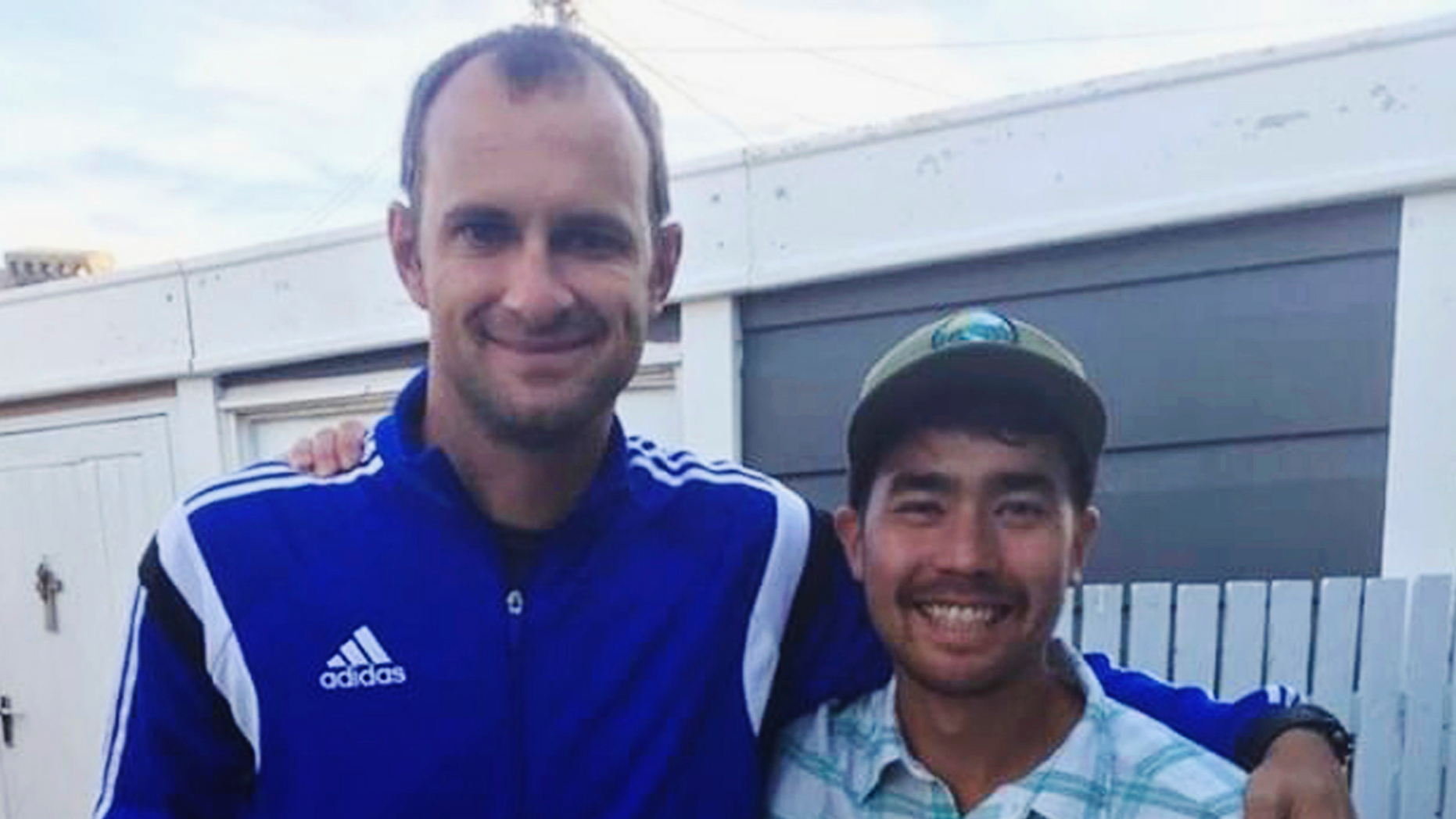 In this photo from October 2018, American adventurer John Allen Chau, on the right, represents a photo with Ubuntu Football Academy founder, Casey Prince, 39, in Cape Town, South Africa, a few days before leaving for an isolated Indian island of North Sentinel Island. where he was killed. Chau, who kayaked on the isolated island populated by a tribe known to have fired on aliens with bows and arrows, was killed, police said Wednesday, Nov. 21. Officials said they were working with anthropologists to recover the body. (AP Photo / Sarah Prince)