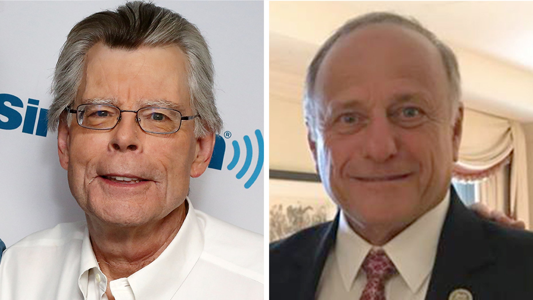 With Iowa Republican Rep. Steve King, right, engulfed in controversy, author Stephen King took to social media over the weekend to try to distance himself from the congressman.