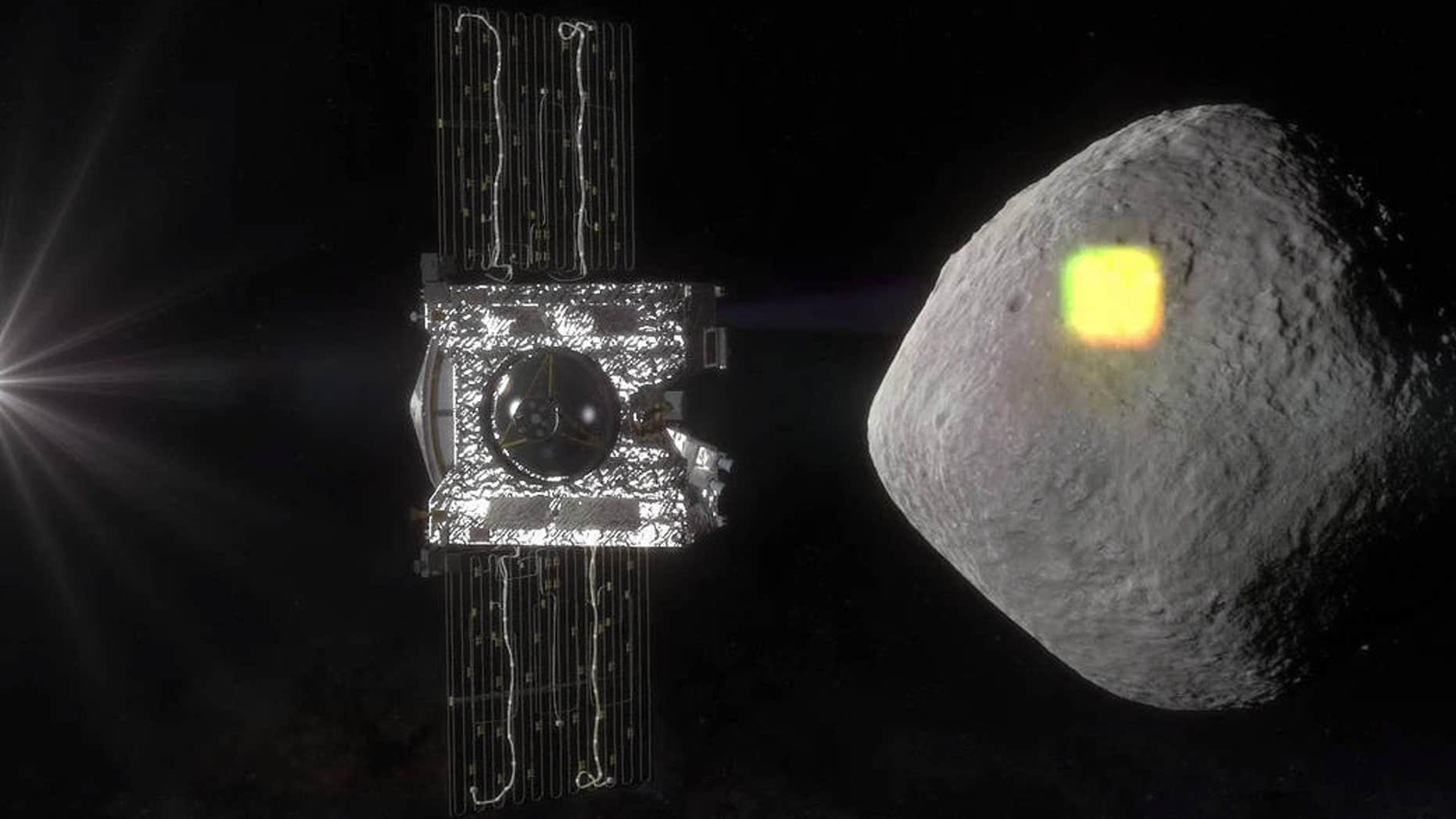 Artist's impression of OSIRIS-REx and asteroid Bennu. (NASA/Goddard/University of Arizona)