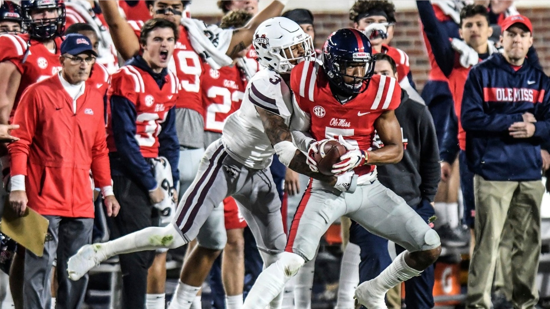 Four players were ejected from the Egg Bowl between Ole Miss and Mississippi State after a fight on Thursday, Nov. 22, 2018.