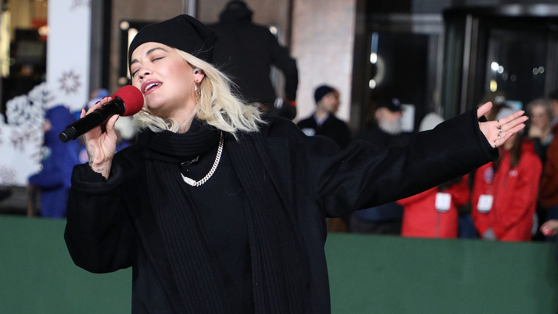 Rita Ora performs during Day 2 of the 2018 Macy's Thanksgiving Day Parade Rehearsals at Macy's Herald Square