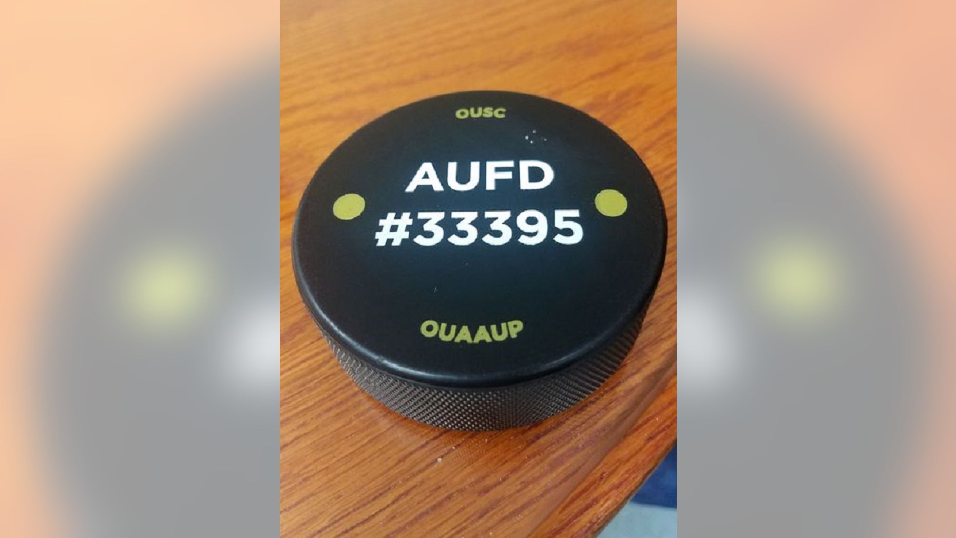 Hockey pucks are being distributed at Oakland University in Michigan to protect students from active shooting situations, the daily reported Tuesday. AUFD refers to fundraising for all universities.