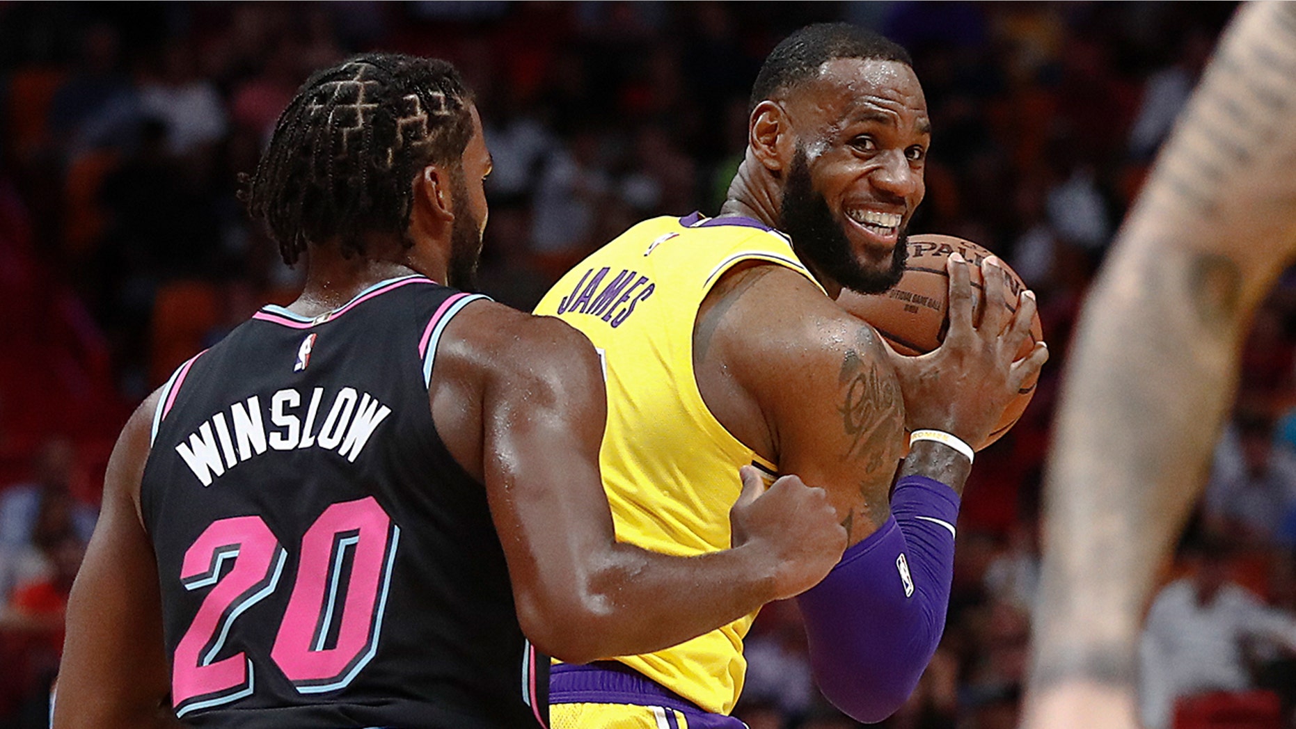 Los Angeles Lakers star LeBron James scored 51 points in Sunday's win against the Miami Heat.