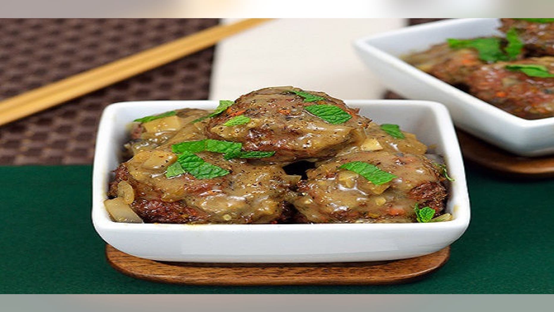 Lamb meatballs in a creamy mushroom sauce make a great pass-around appetizer.