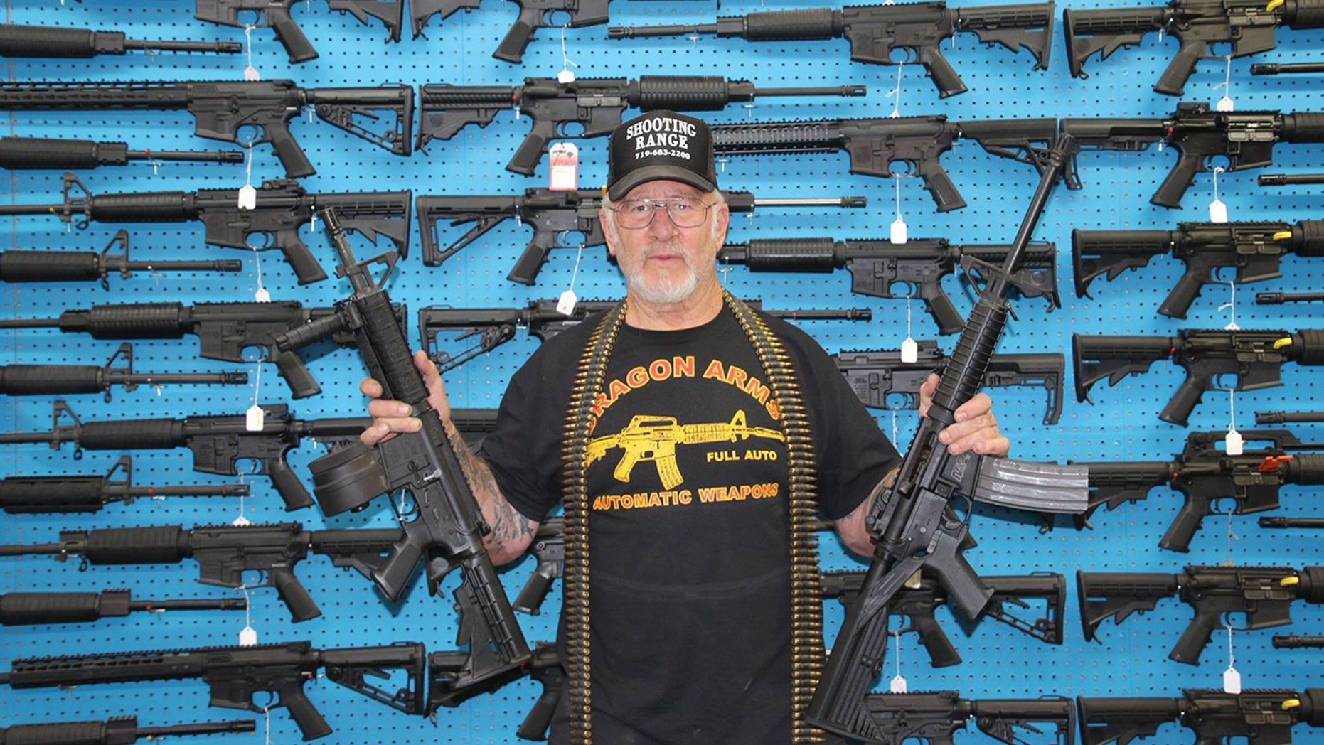 Mel Bernstein, owner of the Dragon Arms gun store in Colorado Springs, Colorado. 