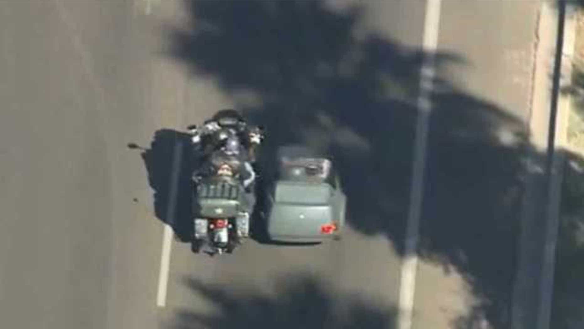 Kenneth Jones rode in a sidecar for his final 17-mile ride.
