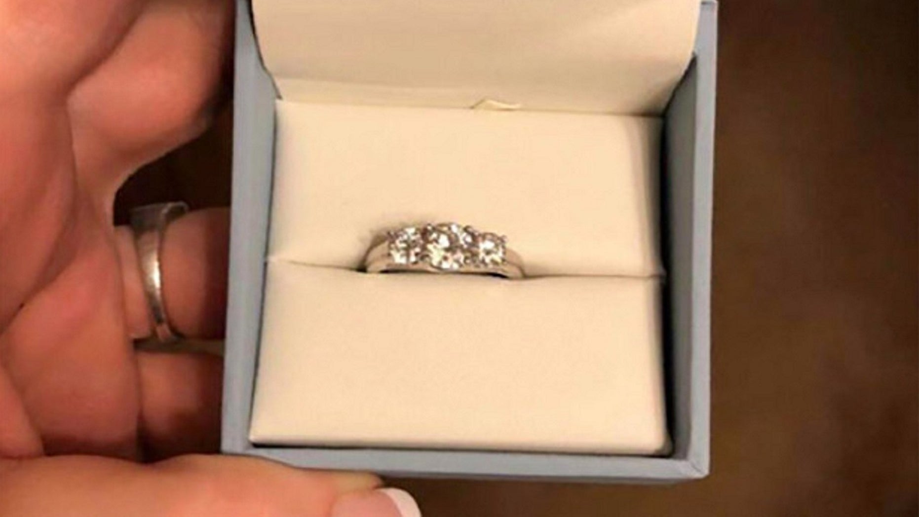 A woman found her diamond ring before the proposal and reportedly "ring shames" herself through a Facebook group.