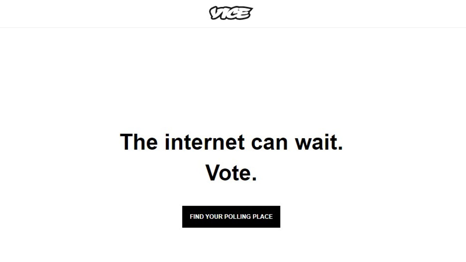 Vice News Homepage Urges Readers To Vote ‘the Internet Can Wait 