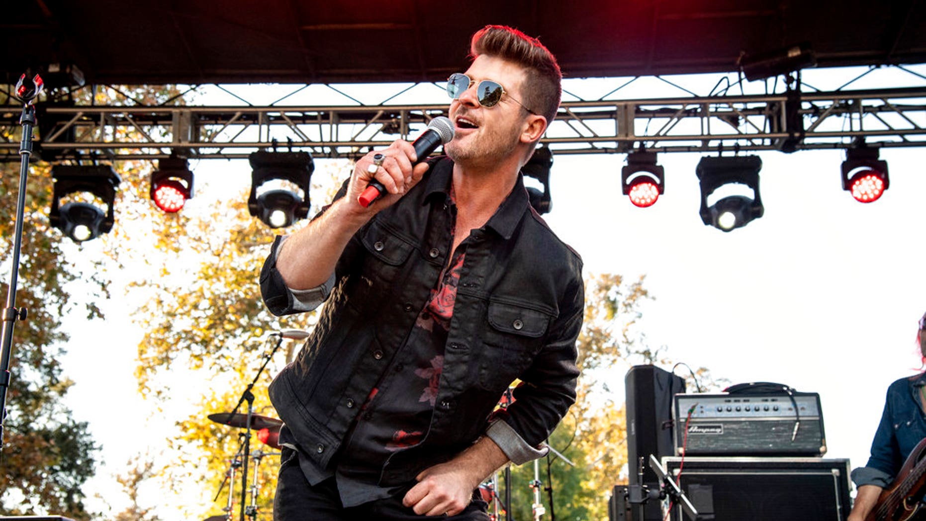 Robin Thicke performing at One Love Malibu at King Gillette Ranch.