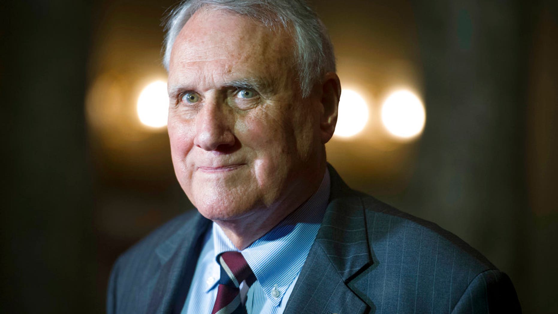 Sept. 5, 2018: Sen. Jon Kyl, R-Ariz., waits to be sworn in as a U.S. Senator by Vice President Mike Pence in at the Old Senate Chamber on Capitol Hill in Washington. (AP Photo/Cliff Owen, File)