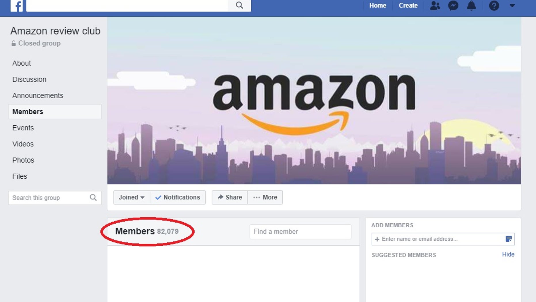 A screenshot of a Facebook group where Amazon reviews are bought and sold. Membership in this particular group stands at more than 82,000 as of December 13, 2018. While the practice is prohibited by both Facebook and Amazon, one victim tells Fox News that the current safeguards at both companies have done little to protect their bottom line. (Facebook/Fox News)