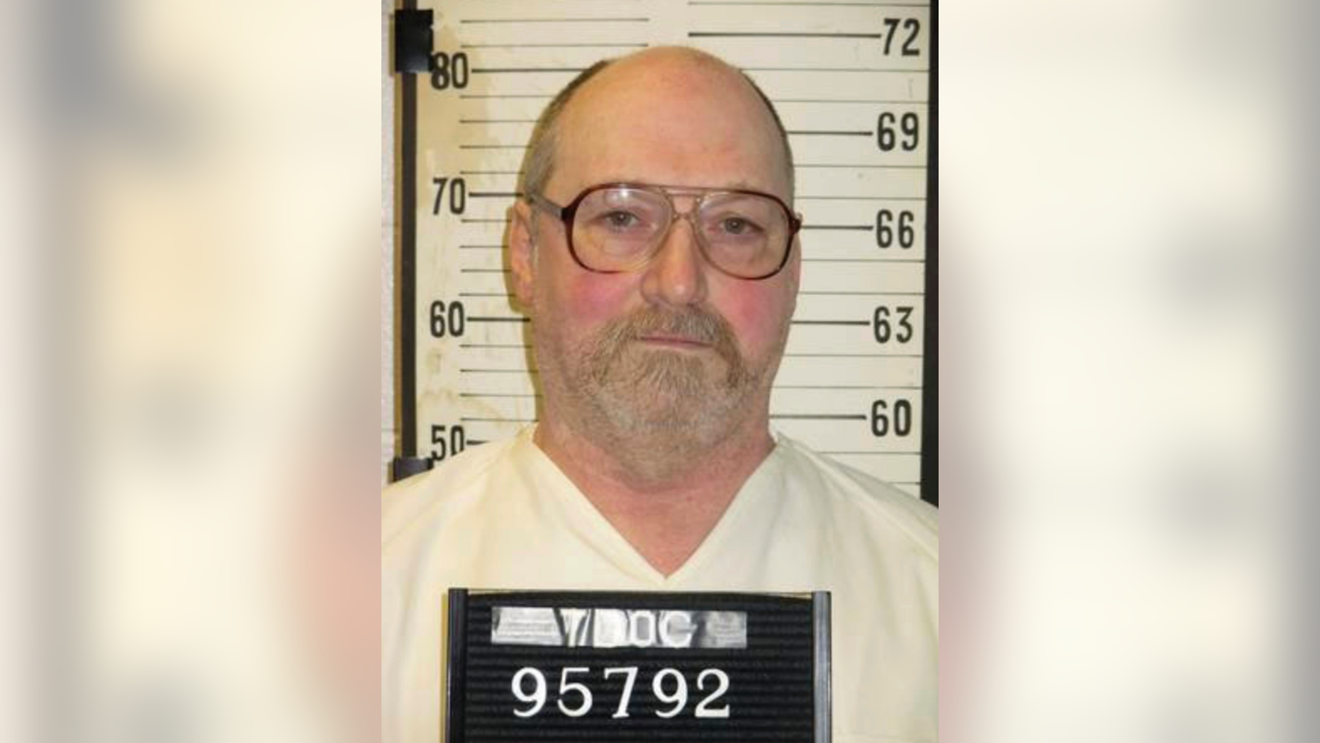 This undated photo provided by the Tennessee Department of Correction shows death row inmate David Earl Miller in Nashville, Tenn. Miller, 61, has been moved to the state’s death watch ahead of his scheduled execution Thursday, Dec. 2018. Miller, who has been on death row for 36 years, was sentenced to death for the 1981 murder of 23-year-old Lee Standifer in Knoxville. (Tennessee Department of Correction via AP)