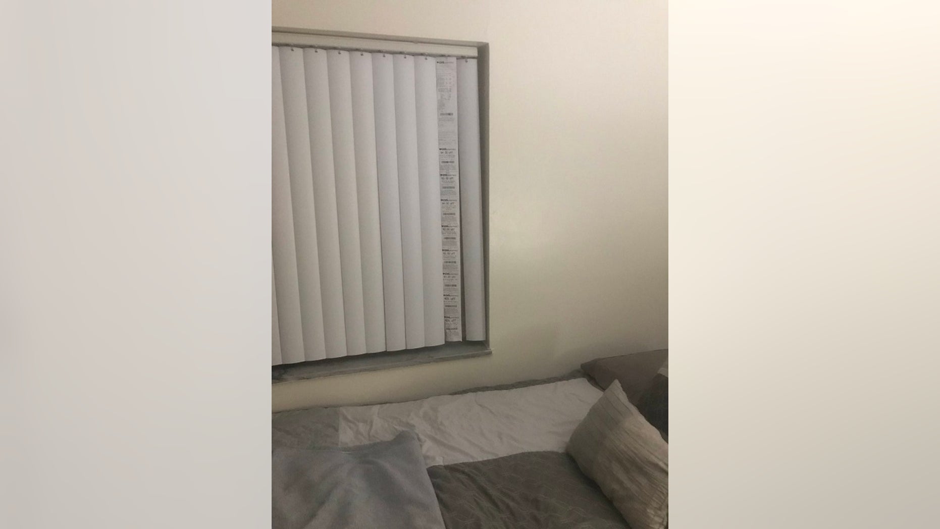 Andrew Nolan, 27, used a CVS receipt as a replacement window blind, as seen in a tweet that's since gone viral.