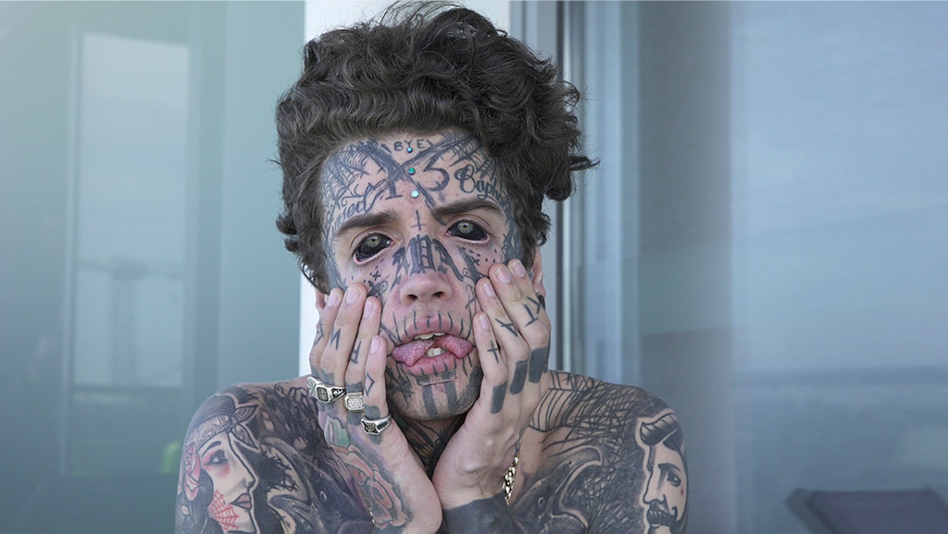 Ethan Bramble said he likes the way he looks and has no intention of stepping away from the needle and knife — although he admits there’s not much skin left on which to tattoo or modify.