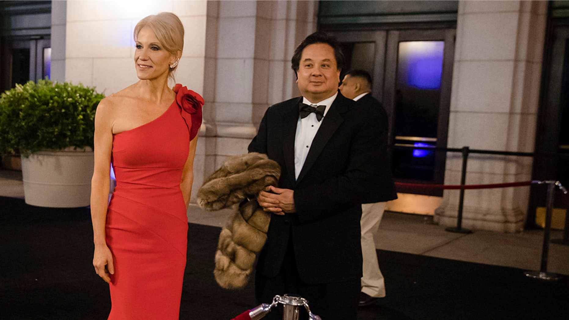 Kellyanne and George Conway, shown at a Washington dinner in this Jan. 19, 2017 photo, are publicly at odds over President Trump these days. (AP Photo/Matt Rourke)