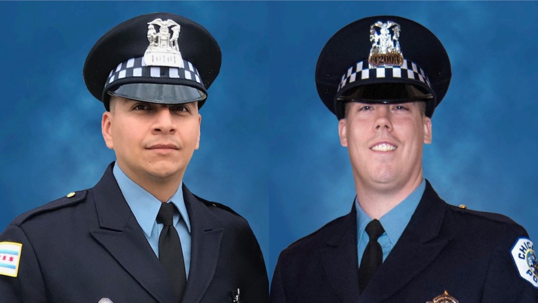 Eduardo Marmolejo, 36, and Conrad Gary, 31, were killed when they were struck by a train while responding to a call of shots fired, officials said.
