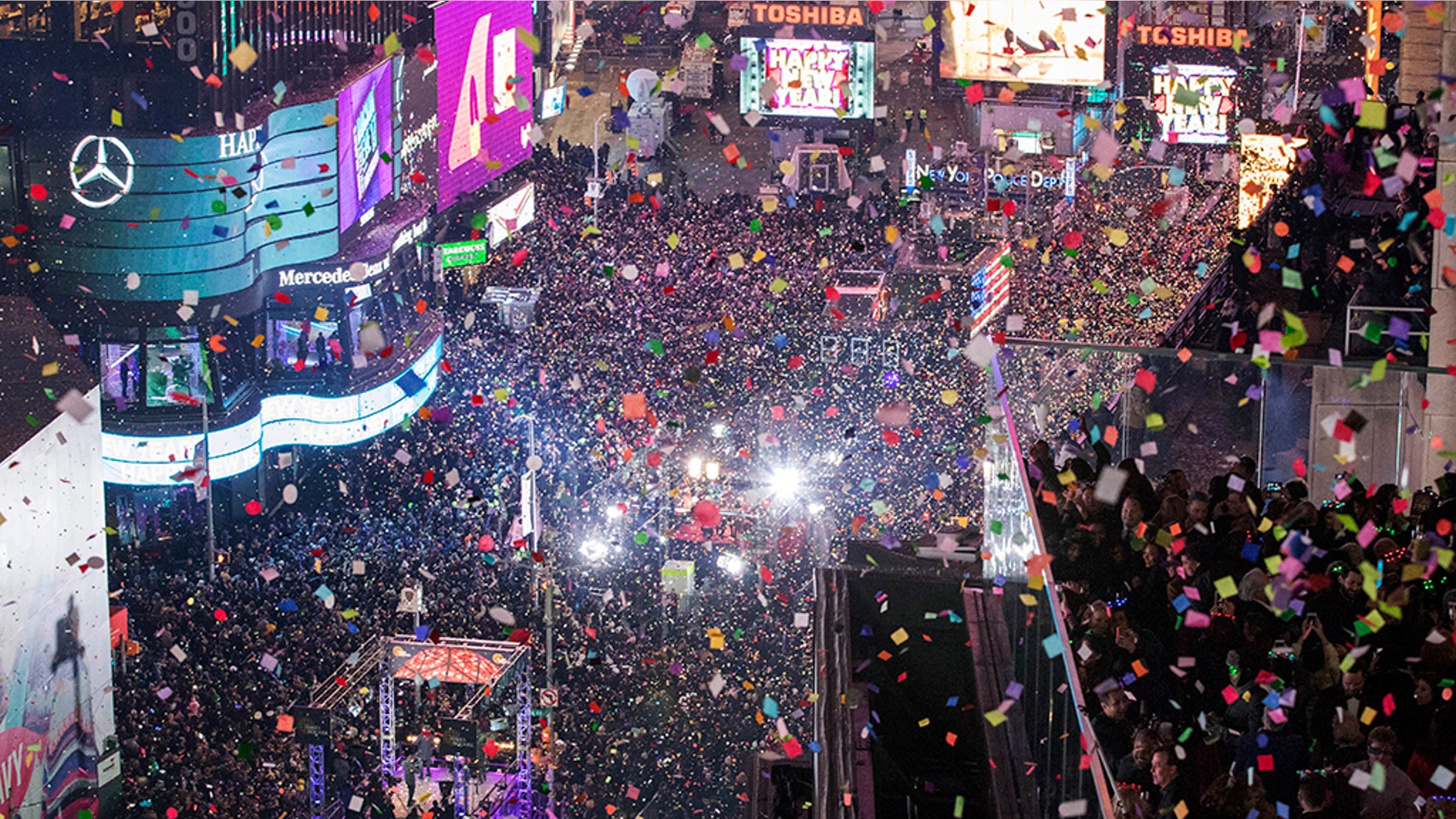 On Jan. 1, 2017 revelers celebrate the new year in New York's Times Square. (AP Photo/Mary Altaffer, File)