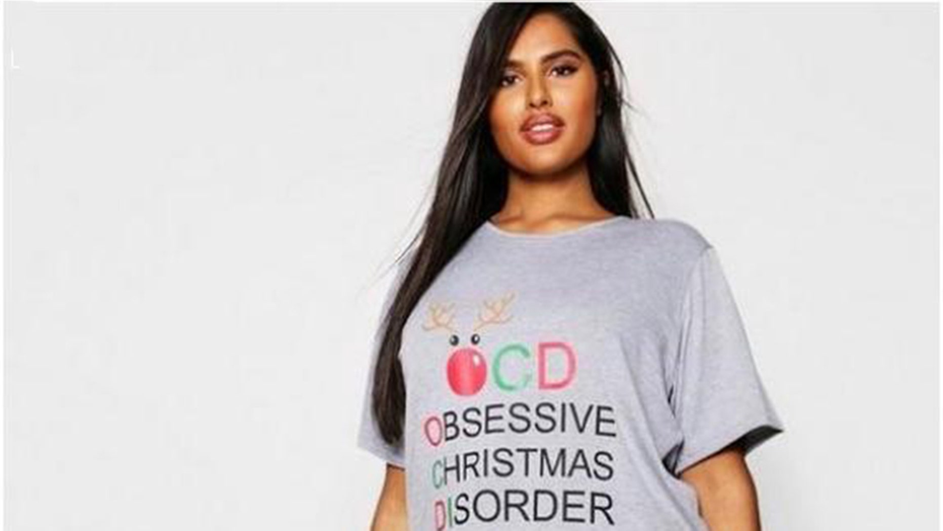 Boohoo.com was offering a Christmas-themed pajama set with the words “Obsessive Christmas Disorder” printed across the top, complete with the O, C and D highlighted in different lettering.