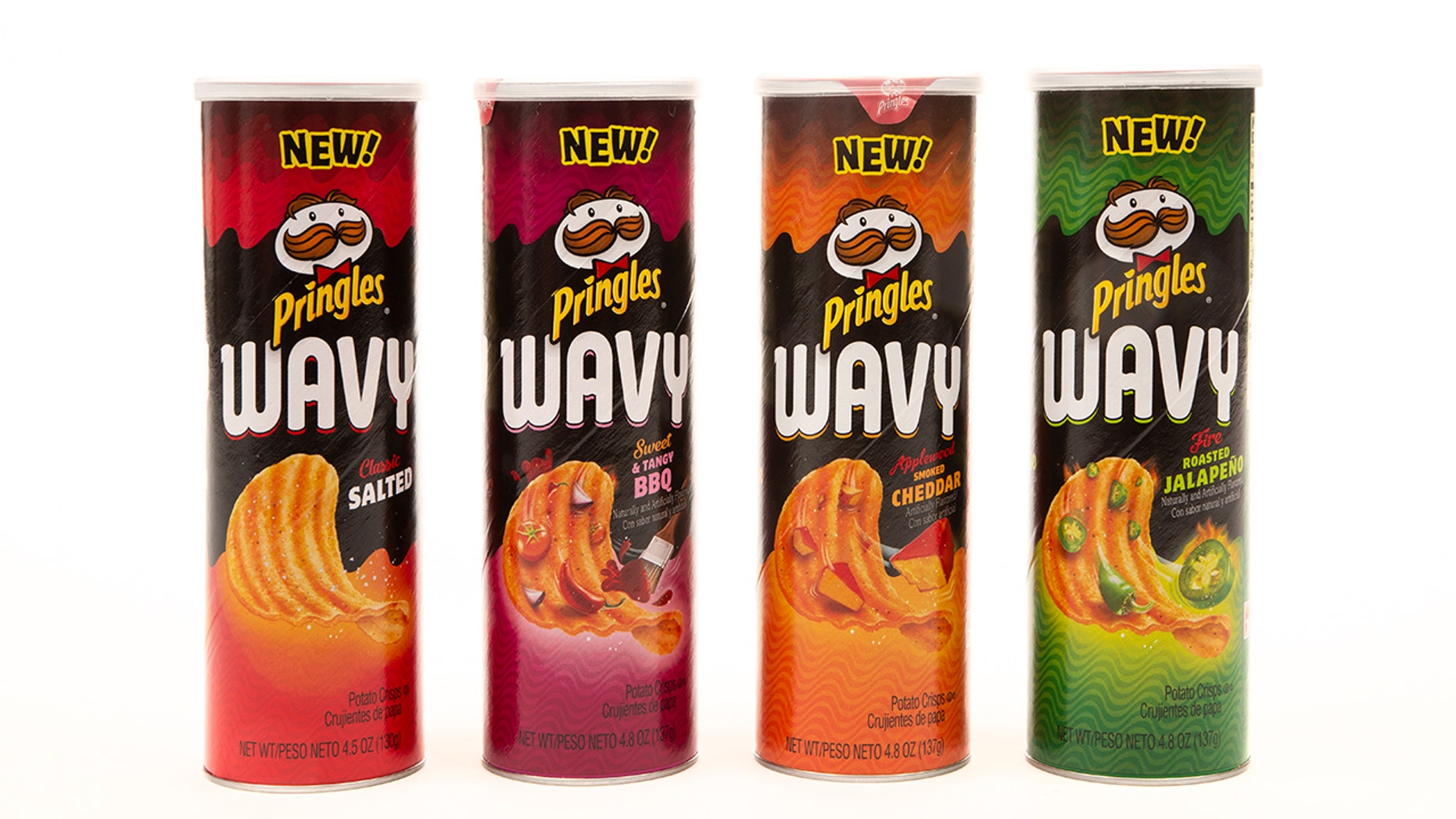 Varieties include classic salted, sweet and tangy barbecue, applewood-smoked cheddar and fire-roasted jalapeño.