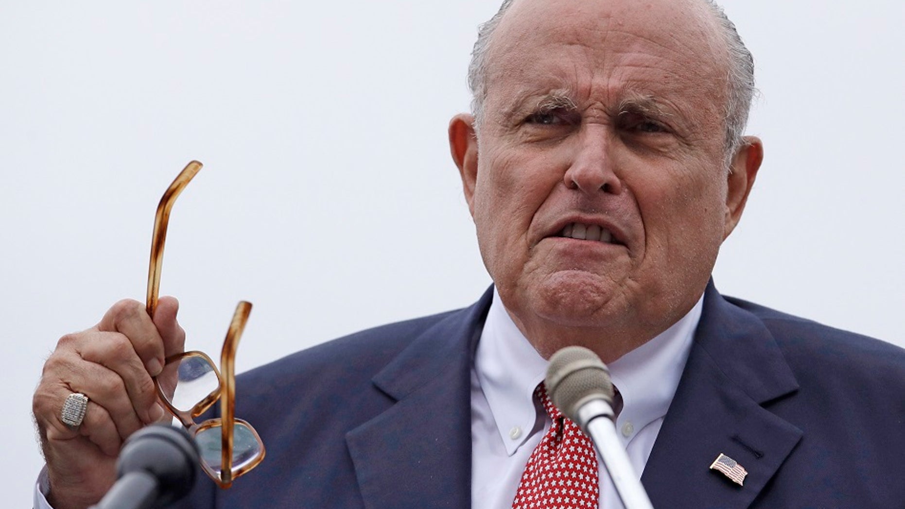 Rudy Giuliani, an attorney for President Donald Trump, speaks in Portsmouth, N.H. (Associated Press)