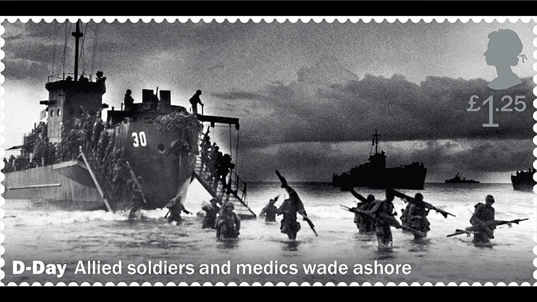 Britain's postal service issued a D-Day commemorative stamp that showed U.S. troops landing in what was Dutch New Guinea--8,500 miles from France.