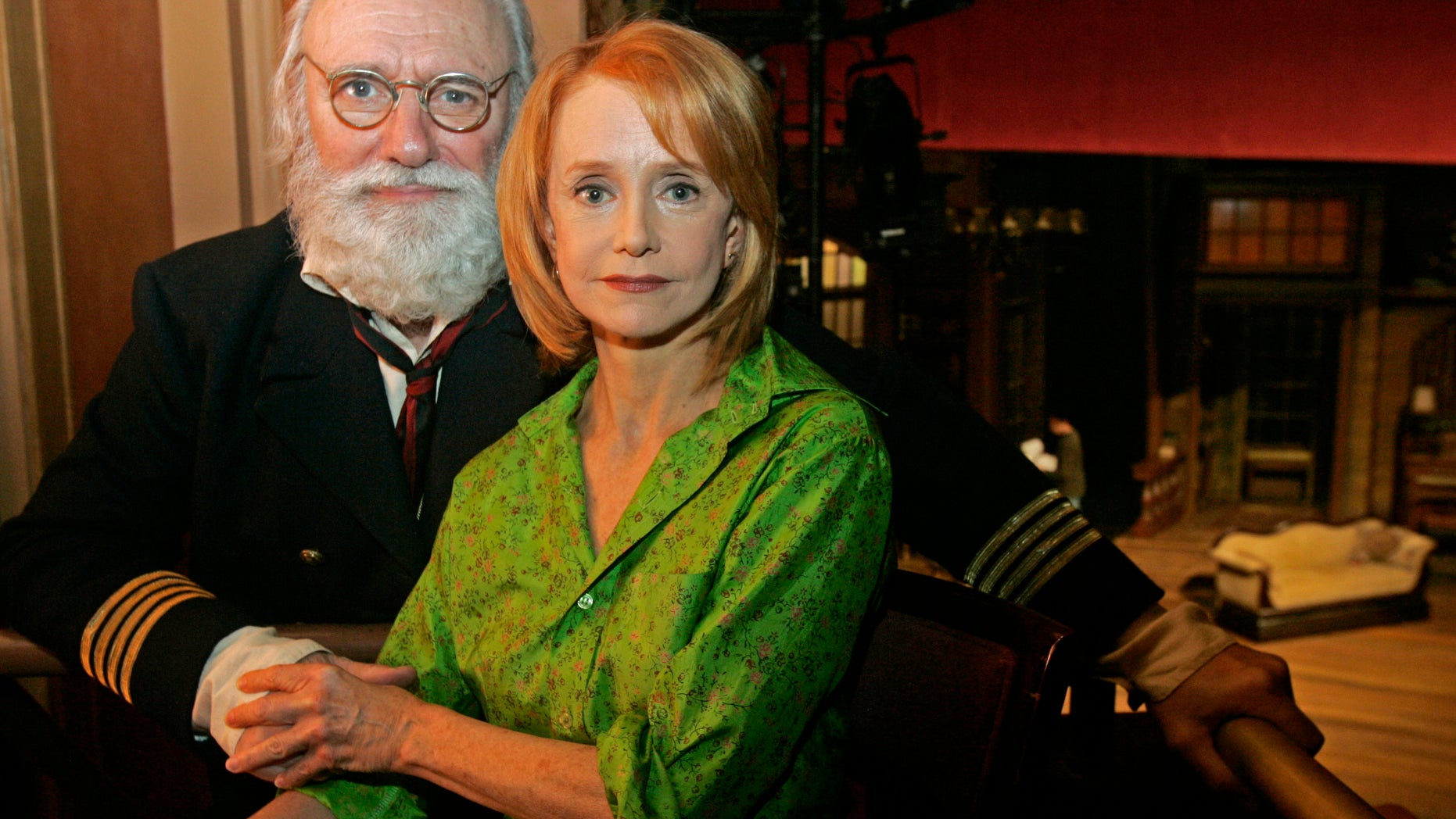 In this Oct. 6, 2006 file photo, actors Philip Bosco and Swoosie Kurtz, who are appearing in George Bernard Shaw's "Heartbreak House," pose at the American Airlines Theatre in New York. Bosco, the Tony Award-winning actor known for his roles in films "Working Girl" and "The Savages," has died age 88.