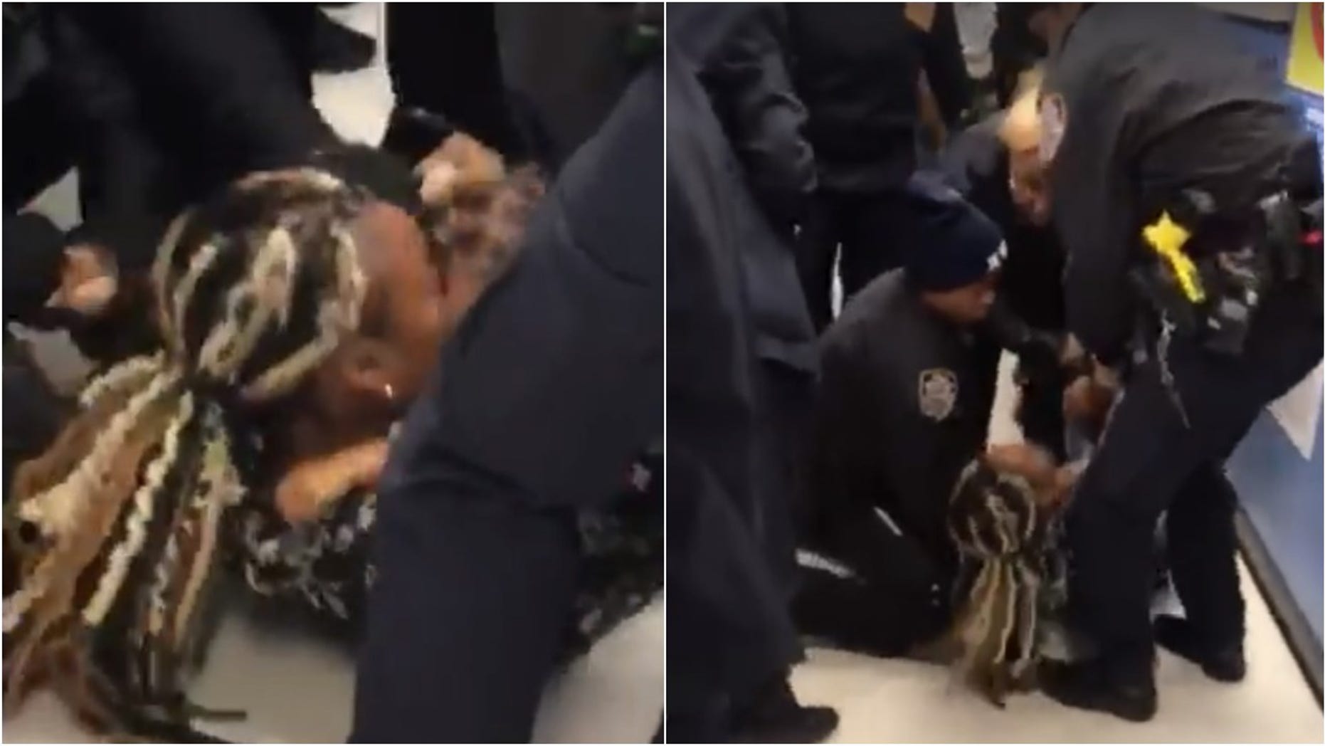 NYPD under fire for video showing officers wrestling baby away from woman NYPD under fire for video showing officers wrestling baby away from woman